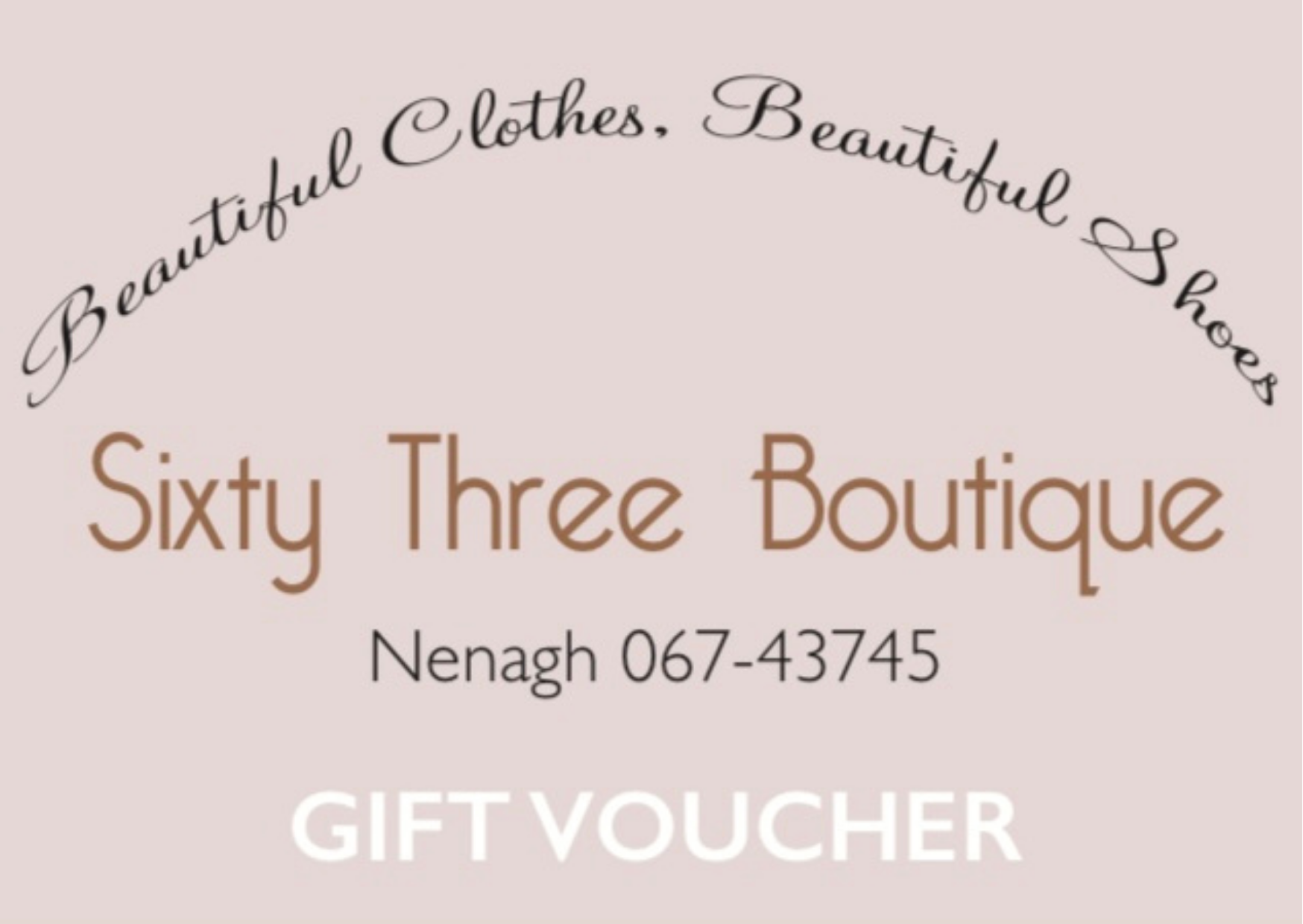 Gift Card (In-Store Use Only) - Sixty Three Boutique