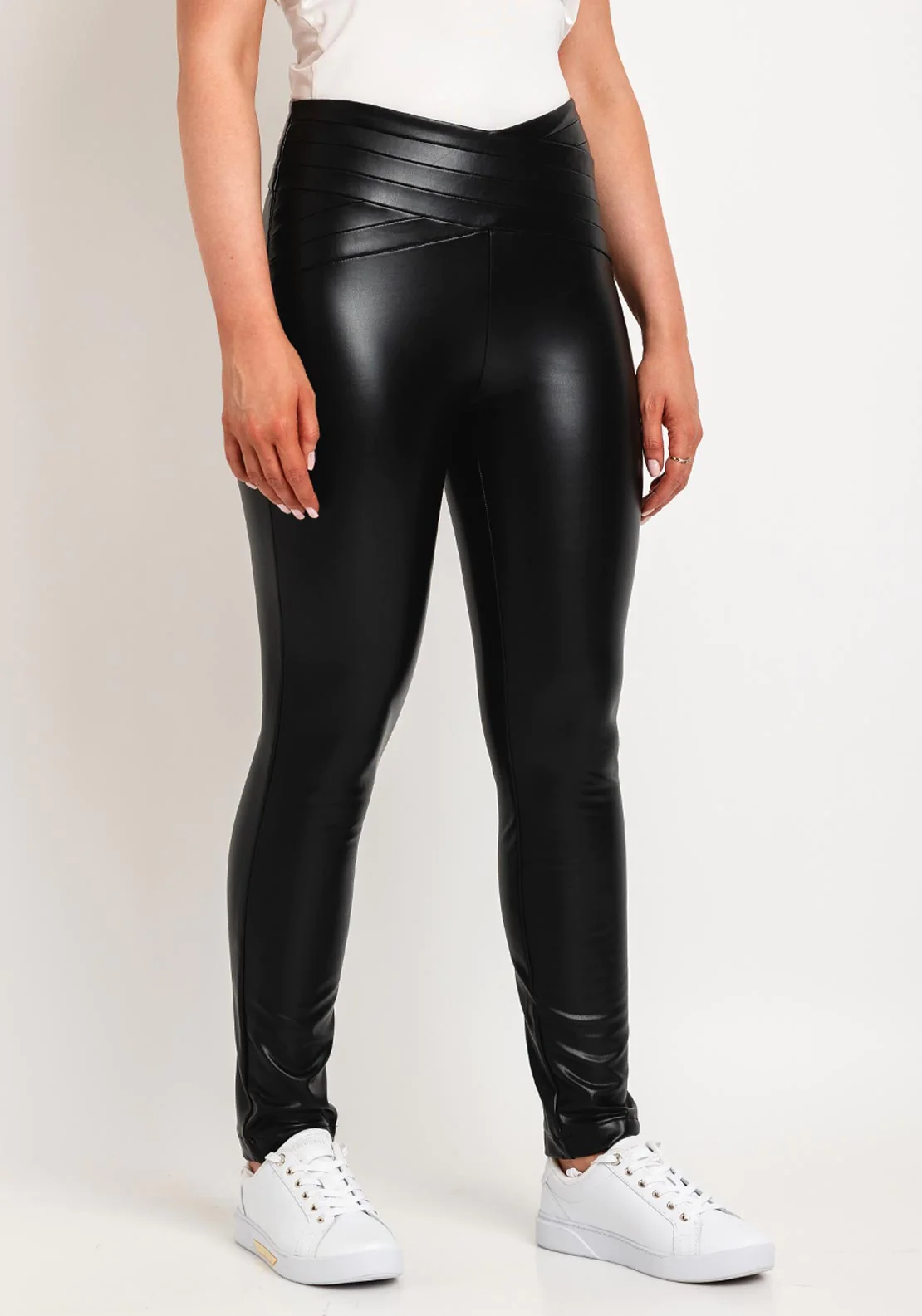 Zoe Leather Look Leggings - Black
