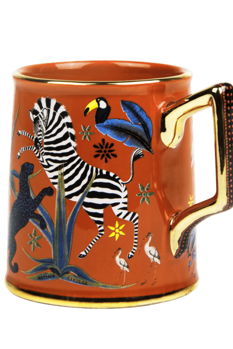 Ortigia Tazza Jungle Ceramic Corallo Mug