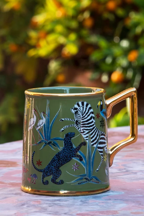 Ortigia Tazza Jungle Ceramic Green