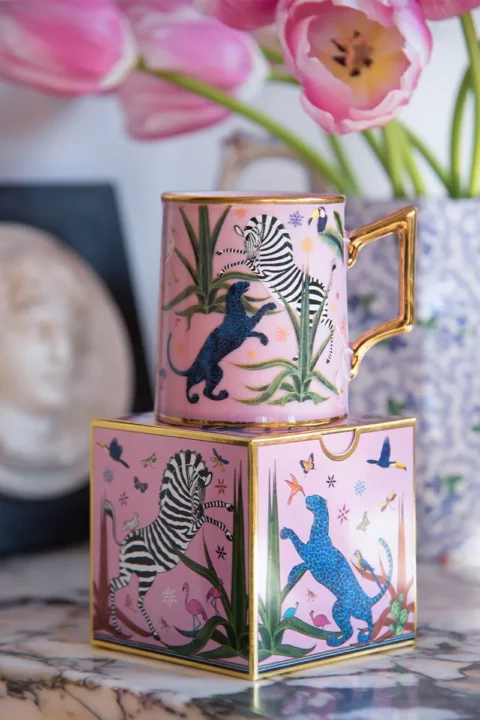 Ortigia Tazza Jungle Ceramic Pink