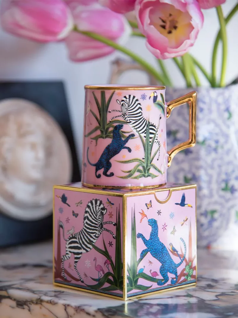 Ortigia Tazza Jungle Ceramic Pink