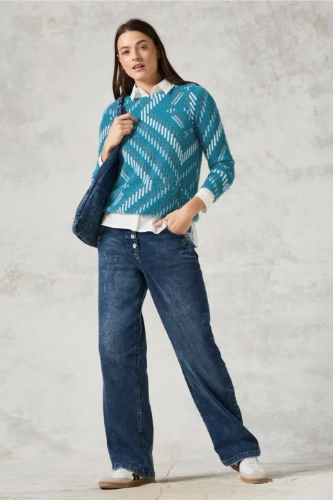 Cecil Big Jacquard Feather Sweater