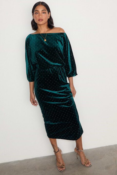 Never Fully Dressed Emerald Velvet Tilly Dress