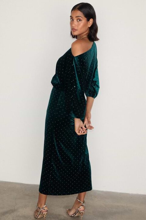 Never Fully Dressed Emerald Velvet Tilly Dress