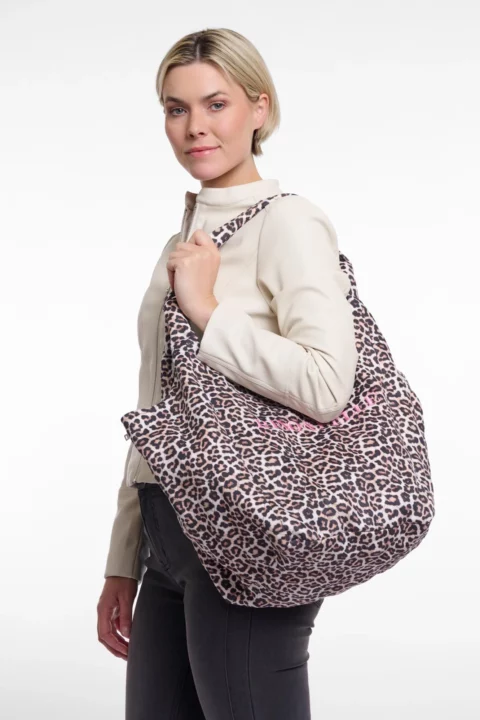 Gisa Leopard Print Tote Bag