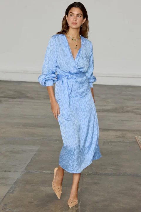 Sky Blue Jacquard Vienna Dress