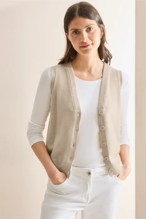 Cecil Beige Knit Vest