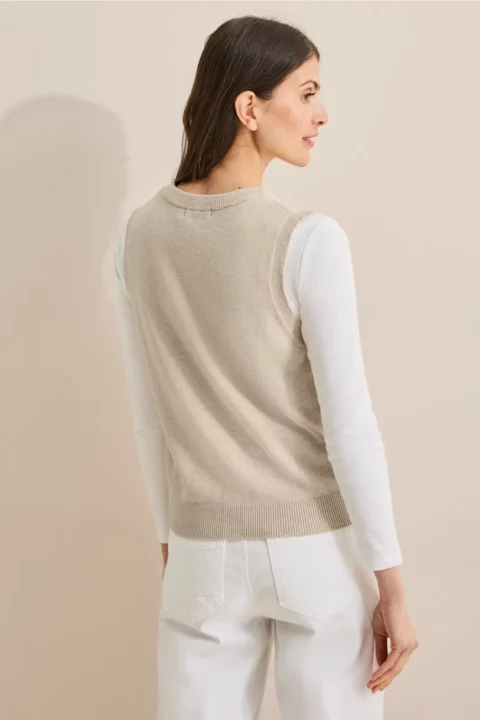 Cecil Beige Knit Vest