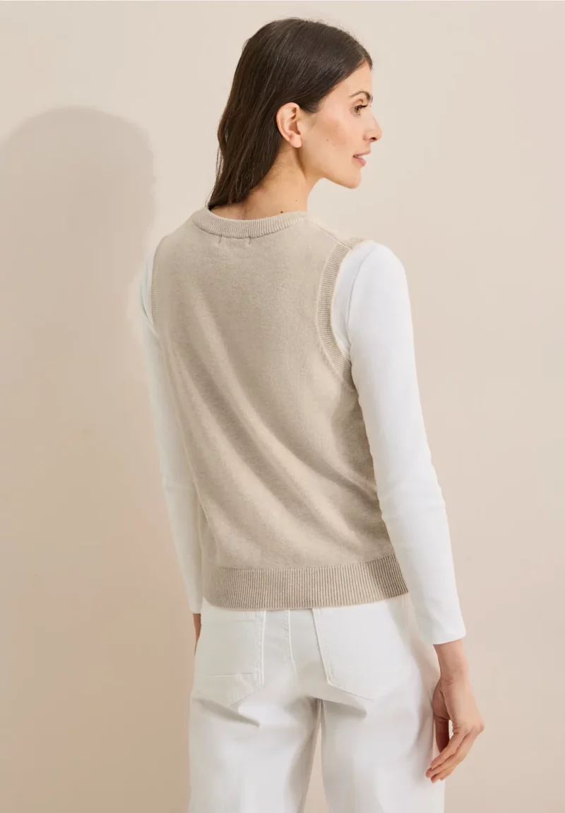 Cecil Beige Knit Vest - Image 2