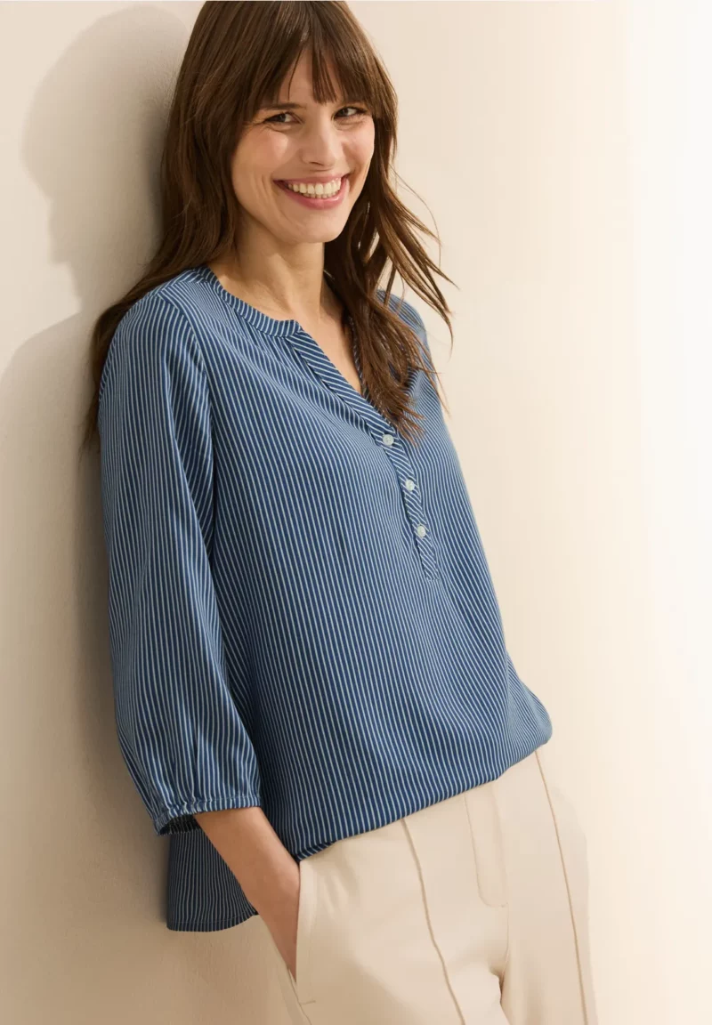 Cecil Blue Stripe Blouse - Image 2