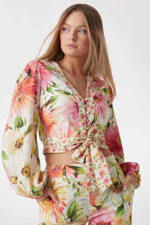 Colette Floral Cropped Blouse